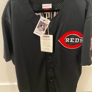 Mitchell & Ness Griffey Jr. Black Reds Men's XL Jersey Brand New
